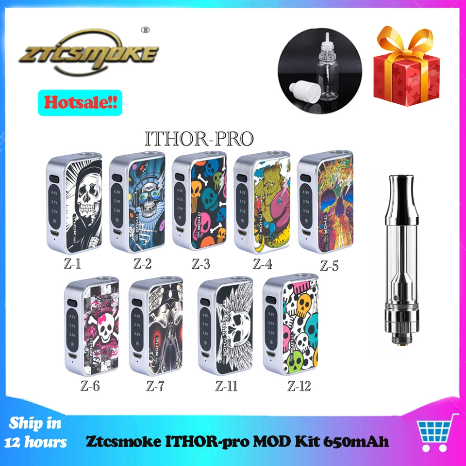 Оригинальный ZTCSMOKE ITHOR PRO Mod Vape комплект CBD батарея предварительного нагрева 650 мАч