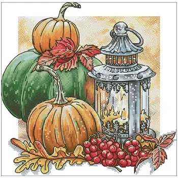 

pumpkin lantern patterns Counted Cross Stitch 11CT 14CT 18CT DIY Chinese Cross Stitch Kit Embroidery Needlework Sets