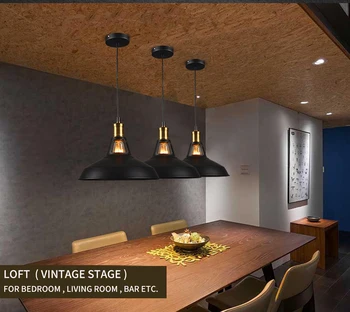 

Black Retro Pendant light Edison Bulb Cafe Pendant Industrial Pendant Lamps