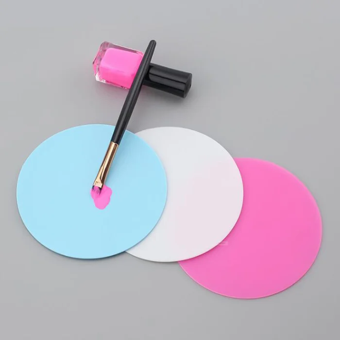 5 шт. круглый силиконовый коврик для выпечки ногтей смешанный красящий коврик моющийся окрашенные цветные пластины маникюрные инструменты аксессуары
