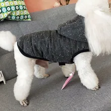 Домашняя собака теплая с капюшоном Собака осень зима простая хлопковая одежда с снегом купальник в горошек утолщенная Одежда для собак размер s-xxl