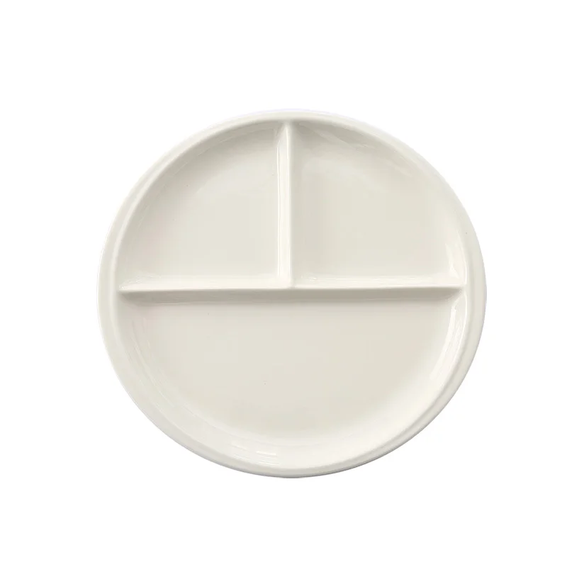 round white Перепелиные 10 дюймовые разделенные тарелки, Керамические поддоны, без бисфенола, штабелируемые, можно мыть в посудомоечной машине(синий - Цвет: round white