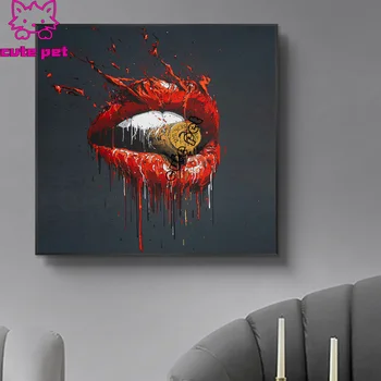 

Bullet In Red Mouth Home Goods Rhinestone painting stitch cross diamond embroidery diamond painting mosaic full drill diy decor