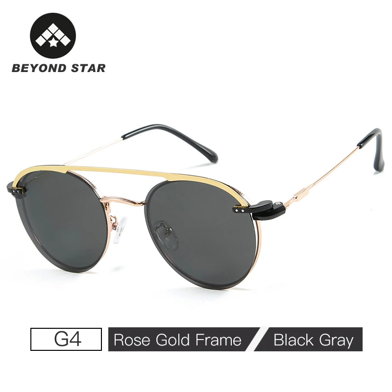 G4 Black Gray BEYONDSTAR поляризованный стимпанк Круглый Магнитный зажим на солнцезащитные очки прозрачные вождения двойные солнцезащитные очки для мужчин Oculos G2062 - Цвет линз: G4 Black Gray