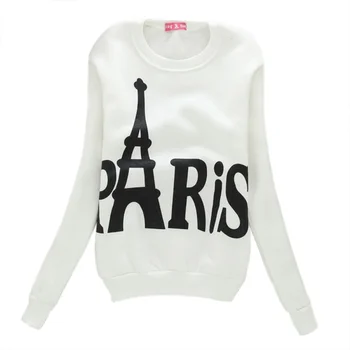 

Moletom Feminino Winter Women Hoodies Paris Tower Printed Long Sleeve Tracksuit Outerwear Hooded Sweatshirt Top Wear