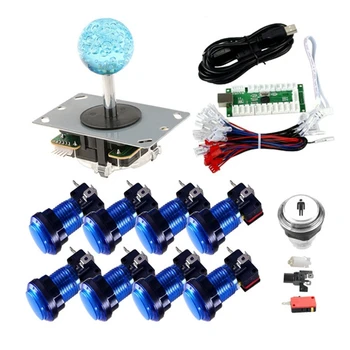 

Arcade DIY Kit USB Encoder Crystal Joystick + Illuminated Buttons for Arcade Games Machine and KOF SNK Fighting Games