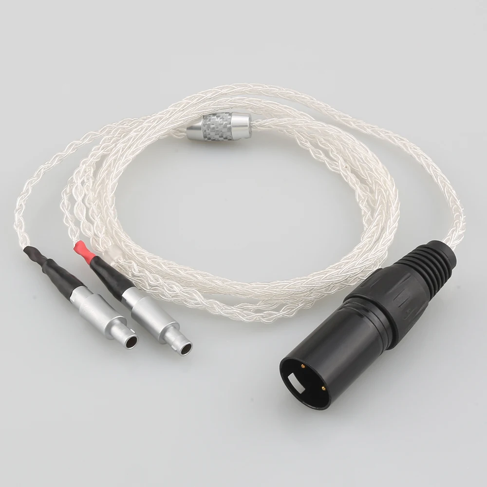 Hi-Fi 4pin XLR сбалансированный мужской 8-ядерный 7N OCC однокристальный посеребренный