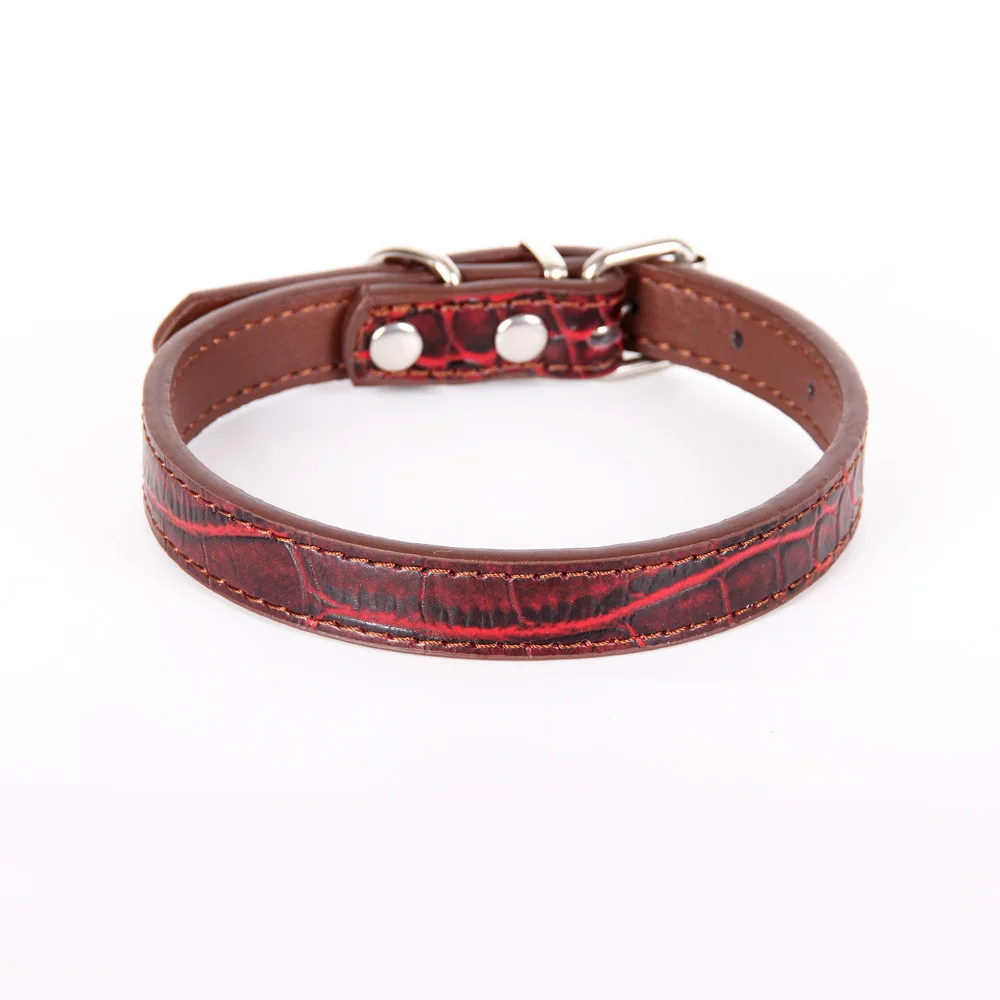 Pet Dog Collar PU Crocodile Grain Adjustable Dog Collars Control Handle Training Pet Puppy Kitten Collar Pet Supplies Products