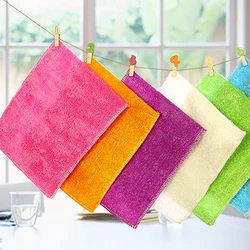 Bamboo Fiber Anti - Grease Magic Cleaning Towels - High Efficiency Kitchen Wiping Cloths (5/20PCS) - 5 Color Random Cloth