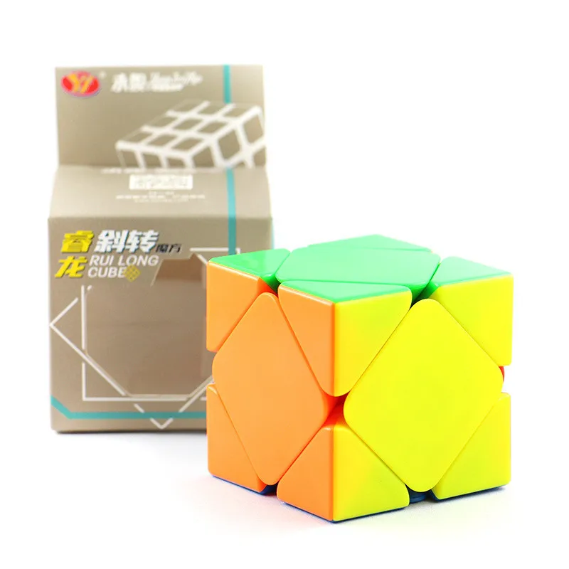 YongJun YJ RuiLong 3x3x3 перекос магический куб профессиональный многоцветный безопасный АБС ультра-Гладкий 3x3 скоростной Головоломка Куб детские игрушки подарок