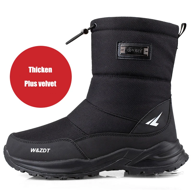 男性と女性のための秋冬ブーツ,暖かい靴,先のとがった膝下,厚手,コットン,コレクション2021|Snow Boots| - AliExpress