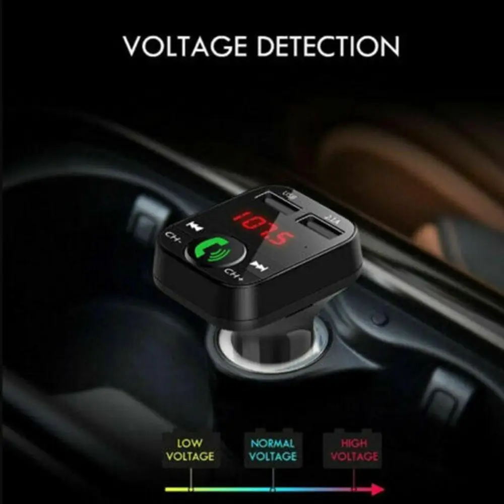 

Car Kit Handsfree Bluetooth Wireless FM Transmitter LCD MP3 Player USB Charger 2.1A Car Accessories Handsfree Car FM Modulator