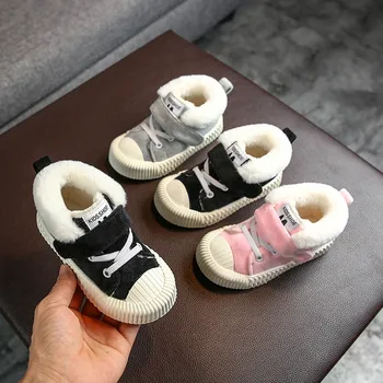 

Children Kids Baby Girls Boys Winter Warm Flock Striped Flat Casual Shoes led shoes baby running shoes светящиеся кроссовки