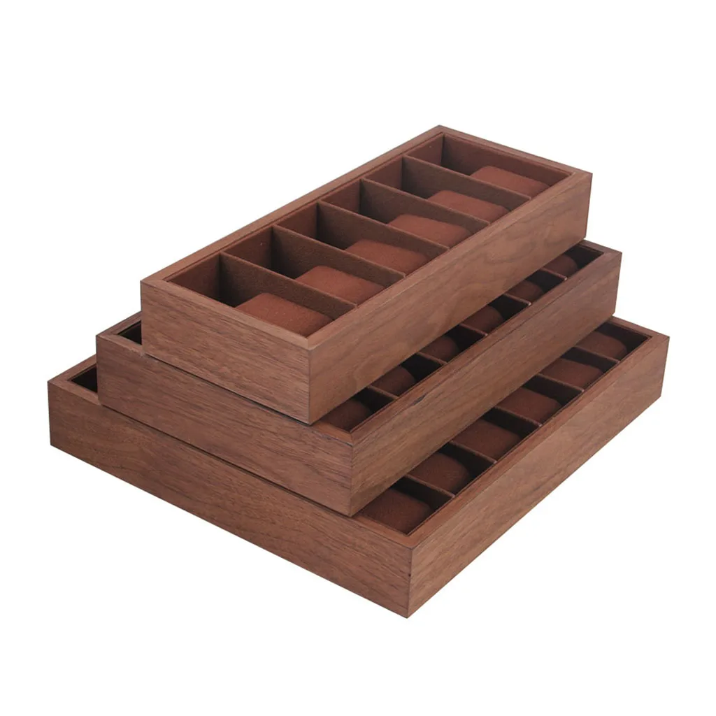 Wooden Watch Box Case Display Tray w/ Cushion Jewelry Organizer 6/12/18 Slots