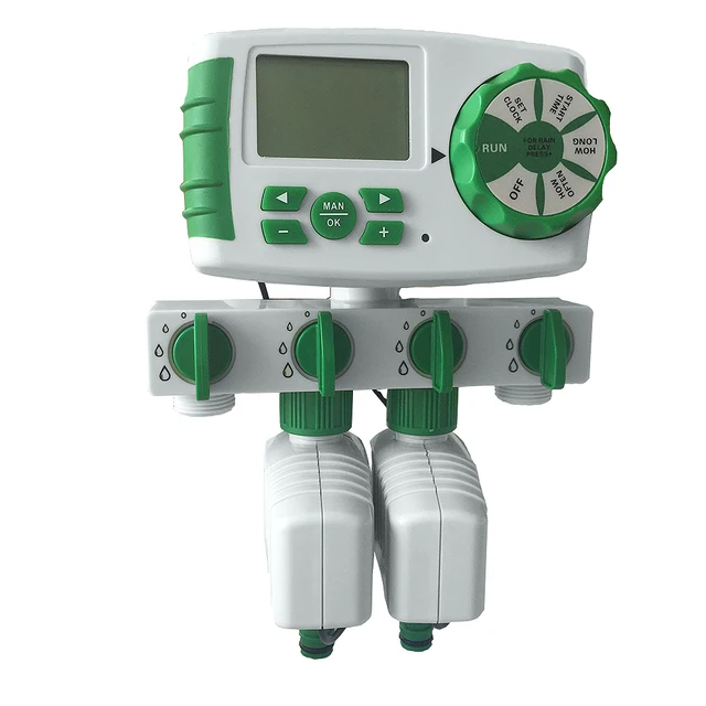Aqualin Automatic 4-Zone Irrigation System Watering Timer Garden Water Timer Controller System with 2 Solenoid Valve #10204 2