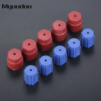 

Mgoodoo 10Pcs Car A/C System Charging Port Service Cap R134a High Low Side Valve Adapter Dust Cap Red Blue Car Air Conditioning