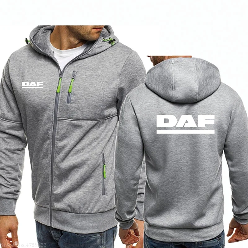 5 Зимние осенние повседневные флисовые мужские толстовки с капюшоном DAF толстовки с длинным рукавом на молнии с капюшоном мужские пальто - Цвет: 5