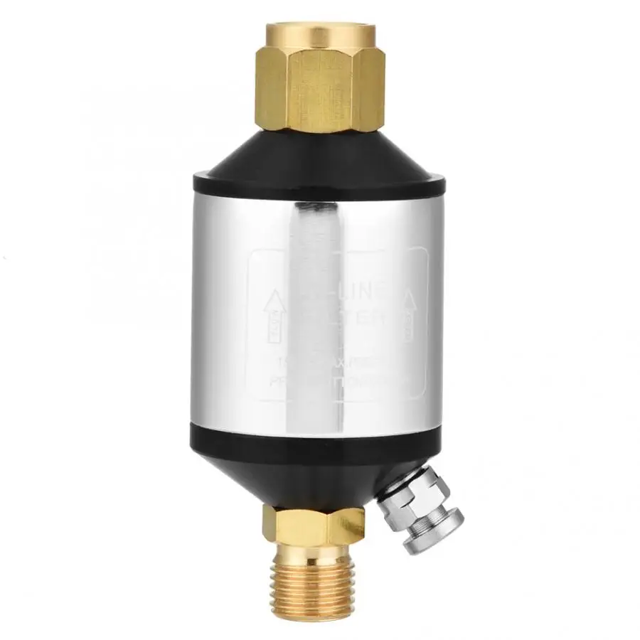 

air compressor valve New Oil Water Separator Air Line Filter for Spray Gun Air Tools 1/4" NPT Inlet and Outlet fittings