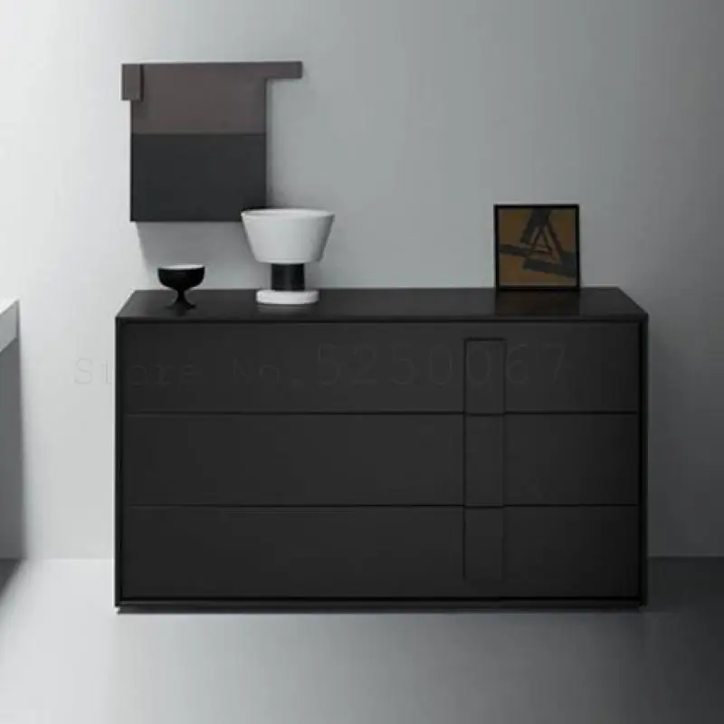 New Modern Simple Black Matte Painting Bedside Table Small Black Matte Painting Bedside Table