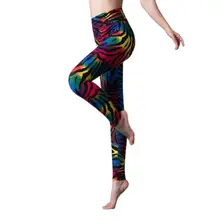 Женские неоновые леггинсы больших размеров 80s с принтом животных, зебры, леопарда, тонкие винтажные леггинсы для фитнеса, косплея, вечерние штаны со средней посадкой