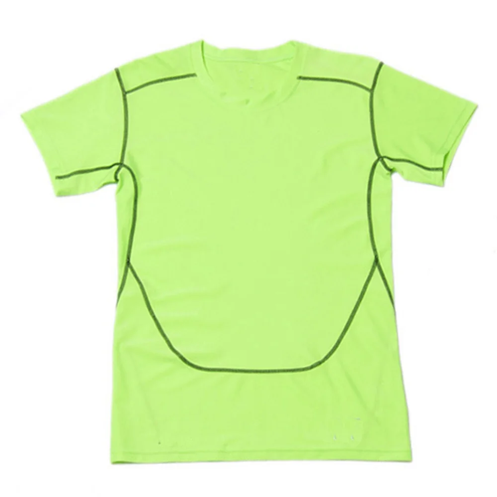 Мужские компрессионные футболки базовый слой рубашки черный белый серый зеленый цвет сухой короткий рукав спортивный Топ Мужская спортивная одежда Лето Новинка - Цвет: Зеленый