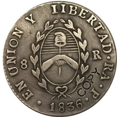 Аргентина 9 копии монет - Цвет: 1836