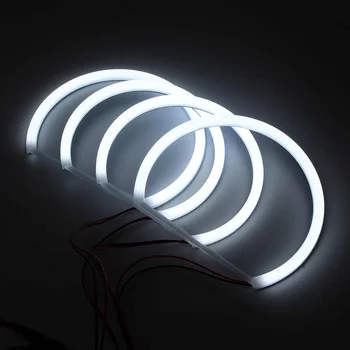 

Car-styling 1 SET (2X 146mm+2X 131 mm )White Halo Cotton Light car smd LED Angel eyes for BMW E46 non projector auto lighting
