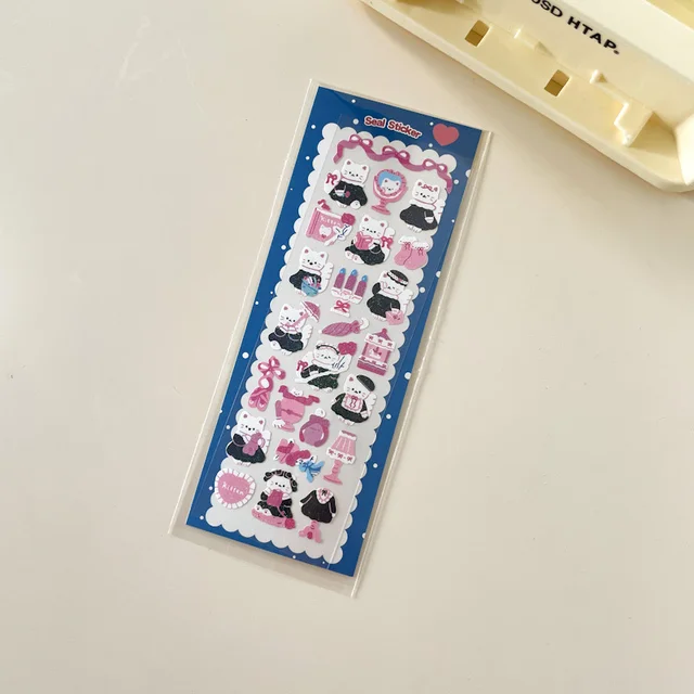 1Pc Cartoon Cat Laser Bling Scrapbook Fun Stickers Confetti Decoration DIY Photo For Journal Diary Album Stationery Sticker 1Pc H