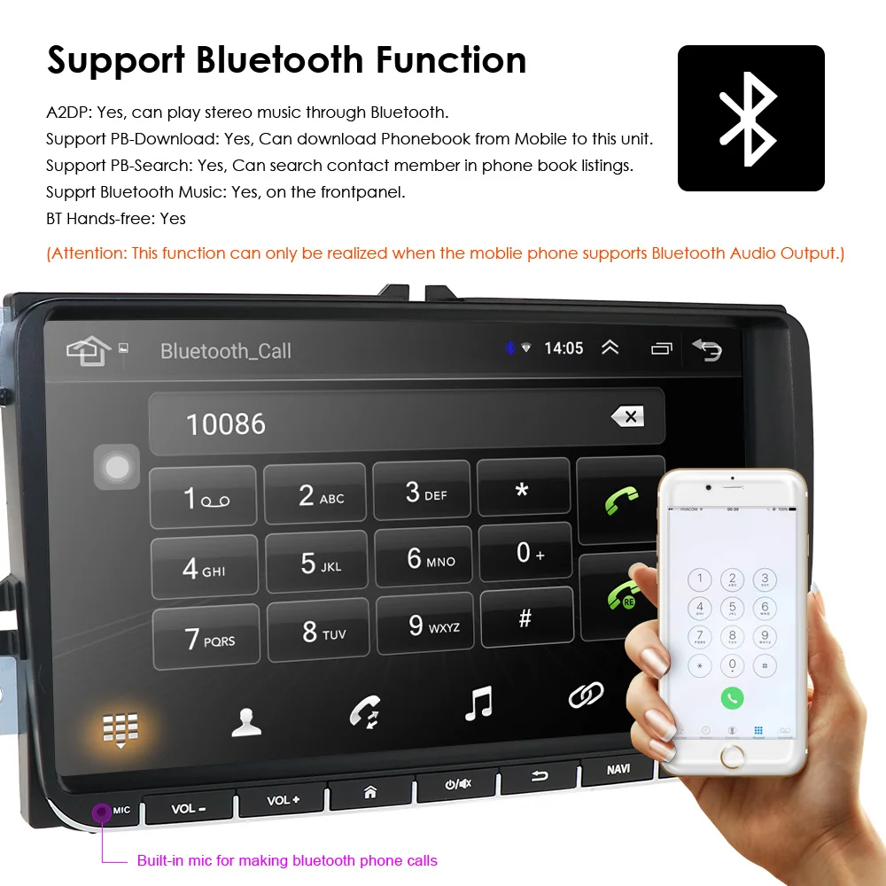 Cheap Android 9.0 9" 2din Carnodvd for VW POLO GOLF 5 6 POLO PASSAT B6 CC JETTA TIGUAN TOURAN EOS SHARAN SCIROCCO CADDY GPS Navi dvr 8