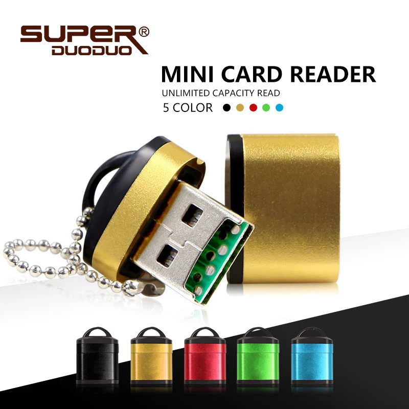 Мини USB кардридер 5 цветов Универсальный Micro sd кардридер/TF карта/кардридер памяти