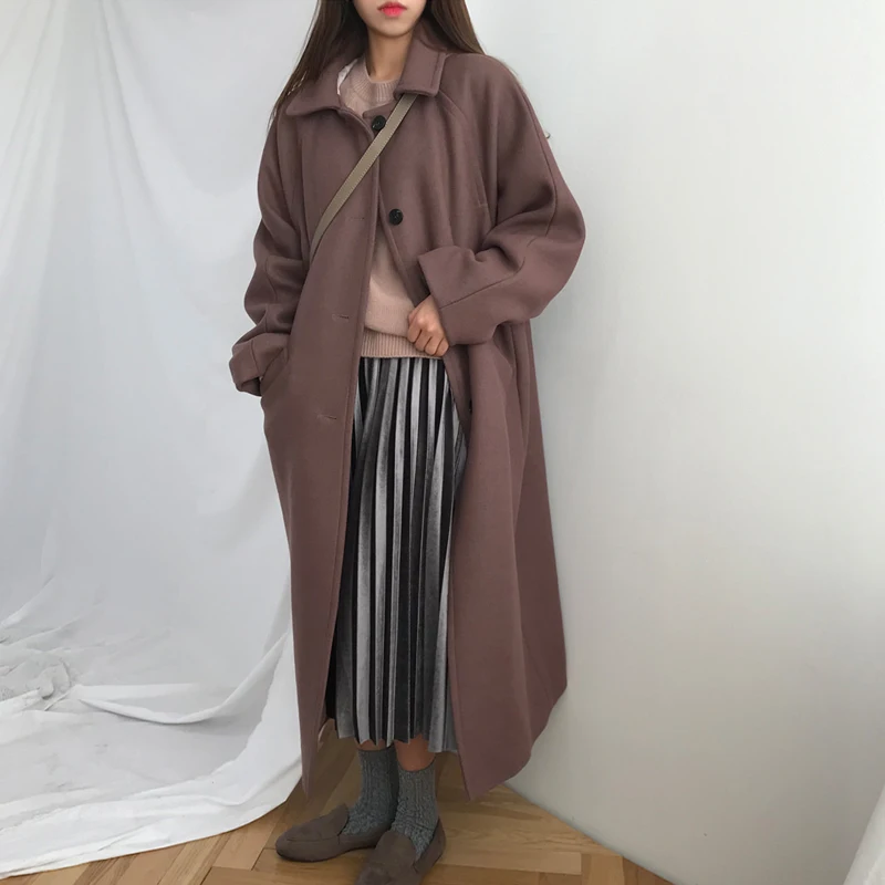 Goedkoop Vrouwen Trendy Single Breasted Hoge Kwaliteit Verdikking Warme Wollen Jas Oversized Retro Womens Eenvoudige Elegante Casaco Feminino