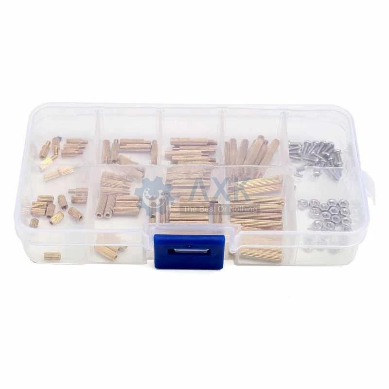 

M2 Male Female Brass Hex Nut Spacing Screw Brass 120Pcs Threaded Pillar PCB Motherboard Standoff Spacer Assortment Kit