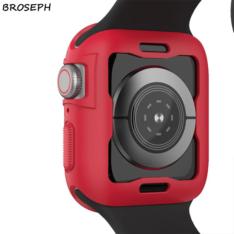 Защитный чехол для Apple Watch, 4 ремешка, 40 мм, 44 мм, мягкий силиконовый бампер для часов, рамка для Iwatch, 4 ремешка, браслет