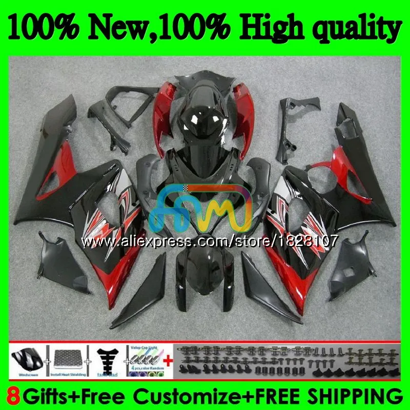 Корпус для SUZUKI GSXR-1000 GSX R1000 GSXR 1000 CC 05 06 42BS. 15 GSX-R1000 1000CC 05 06 K5 GSXR1000 2005 2006 обтекателя темно-красного цвета