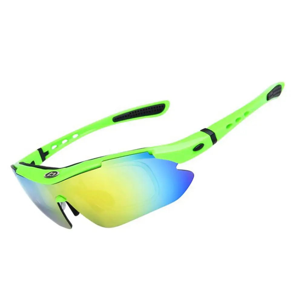 Fluorescent green Спортивные велосипедные солнцезащитные очки для мужчин, женщин и детей, уличные очки с защитой от ультрафиолета, очки для езды на велосипеде, бега, вождения - Цвет: Fluorescent green