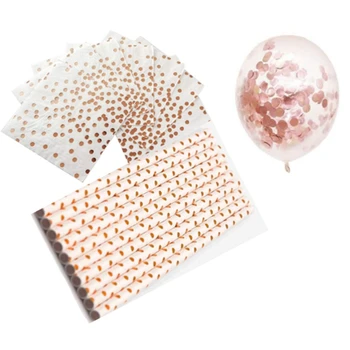 

Disposable Tissues Balloons Straws Shiny Rose Gold Wedding Birthday Baby Shower Supplies Decoration 150Pcs