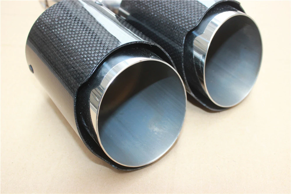 1 шт. Универсальный двойной выхлопной наконечник AKRAPOVIC Глянцевая выхлопная труба из углеродного волокна для хвоста quad AK глушитель наконечник