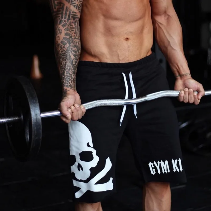 Новые модные мужские спортивные пляжные шорты, брюки, хлопковые спортивные брюки, шорты для фитнеса, повседневные спортивные шорты