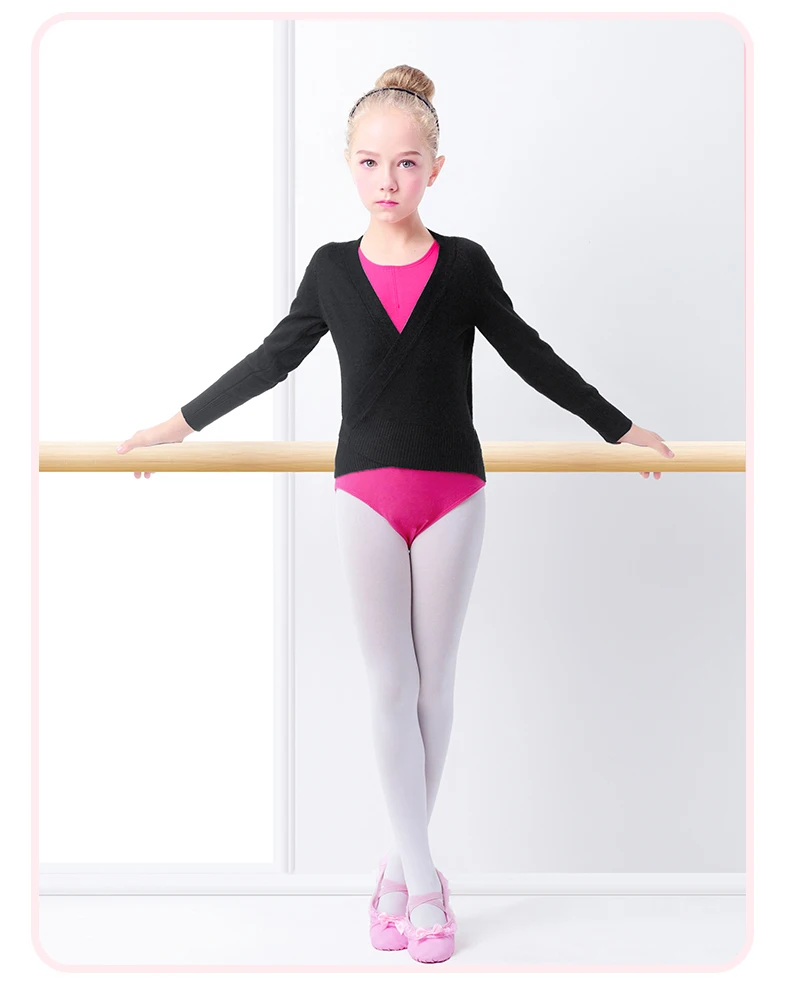 Child Ballet Dance Gymnastics Knit Wrap Sweaters Warm Up Crossover Cardigan Tops Child Ballet Dance Gymnastics Knit Wrap Sweaters Warm Up Crossover Cardigan Tops