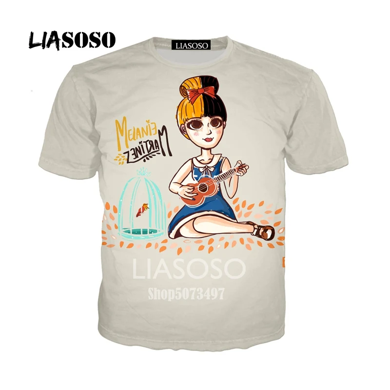 6 LIASOSO New 3D Color Printing Singer Melanie Martinez Women Men T-shirt Casusl Fashion Summer O-Neck Short sleeve - Цвет: 6