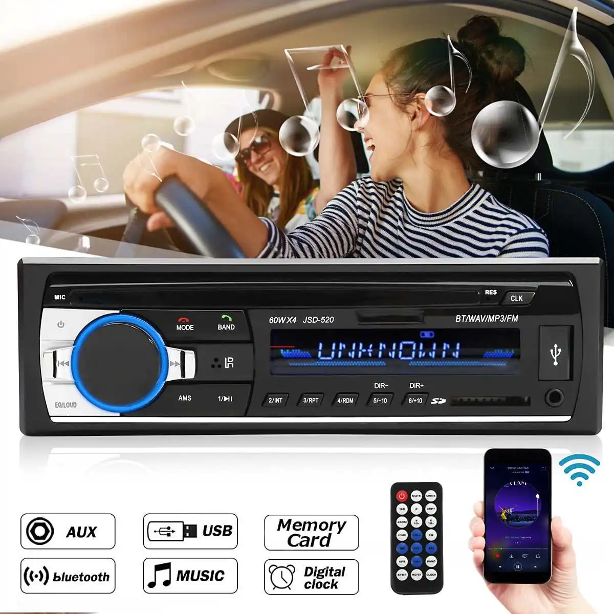 24v стерео аудио bluetooth 1 din автомобильный MP3 мультимедийный плеер USB FM радио JSD 520 с