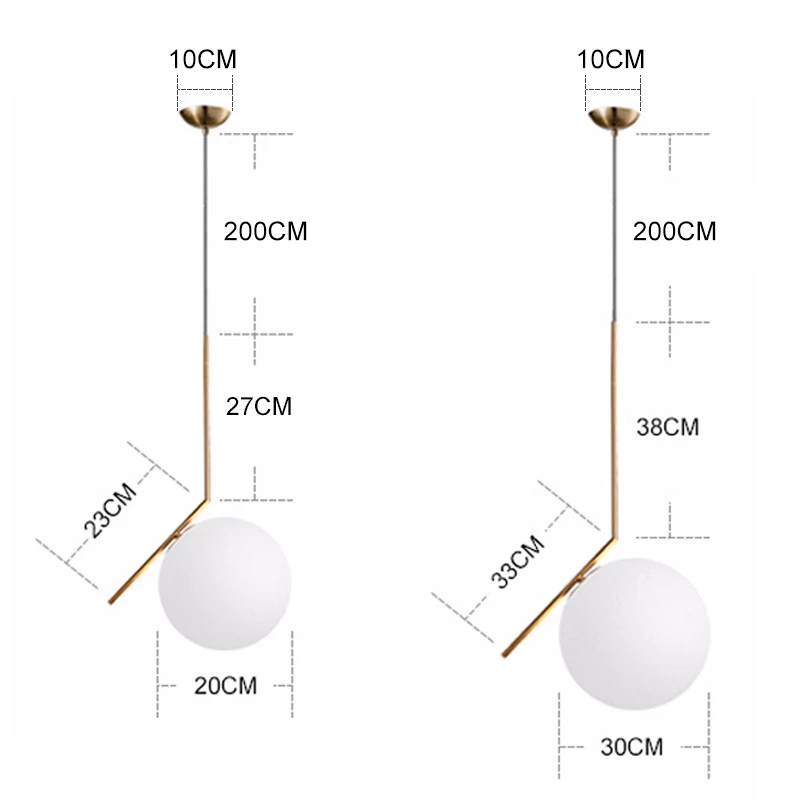 US $38.22 Modern Glass Ball Pendant Lights For Home Dining Room Living Bedroom Hang Lamp Restaurant Decor Fixtures Lighting Ac85240v