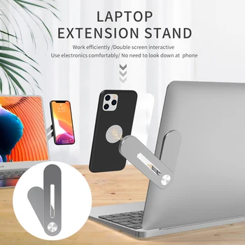 

Magnetic Phone Holder Side Mount Clip Fixed Clip on Flat & Slim Laptop Monitor Cellphone Stand for Macbook iPad iPhone Laptop