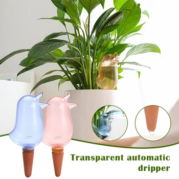 

Newly Birds Shape Drip Watering Transparent Flower Kettle Automatic Watering Bottle Plastic Dripper for Plant