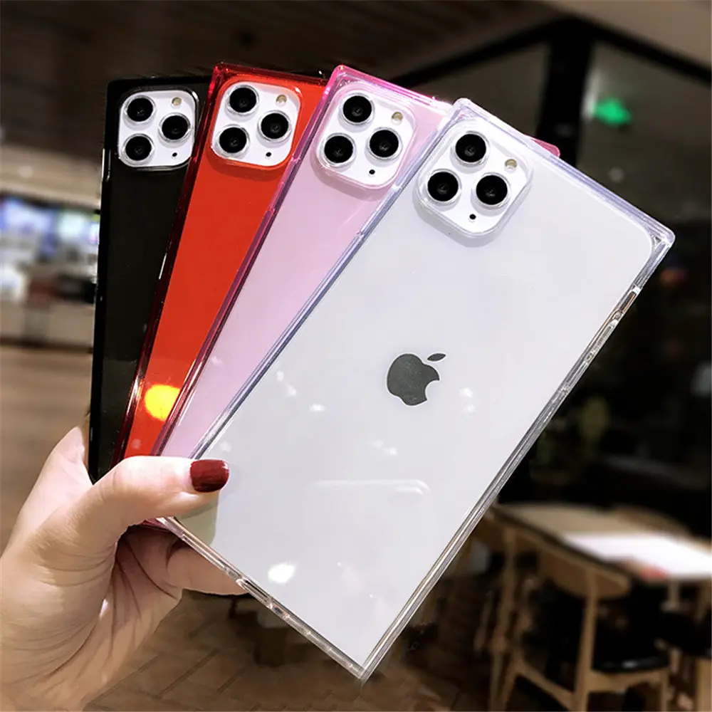 Чехол Ottwn для iPhone 11, Прозрачный квадратный карамельный цвет для iPhone 7, 8, 6, 6s Plus, 11 Pro, X, XR, XS Max, чехол для телефона s, однотонный мягкий чехол из ТПУ