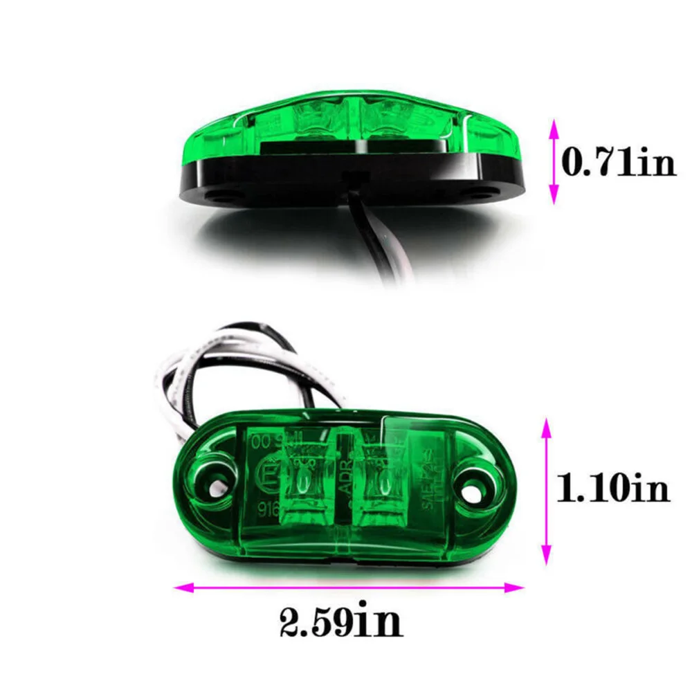 

ABS Case Side Marker Light LED Trailer Van 2 Diodes 2.59 X 1.10 X 0.71 Inches