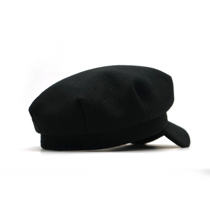 New Autumn Winter women beret hat British style retro solid color octagonal cap female thick warm winter hats visor cap