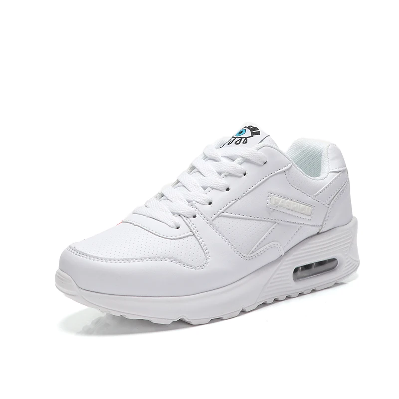 white shoes woman Женская обувь на плоской подошве из дышащего сетчатого материала; Цвет черный, розовый; Wimen; Легкие женские кроссовки для тенниса; демпфирующие женские кроссовки; scarpe donna Basket - Цвет: white shoes woman