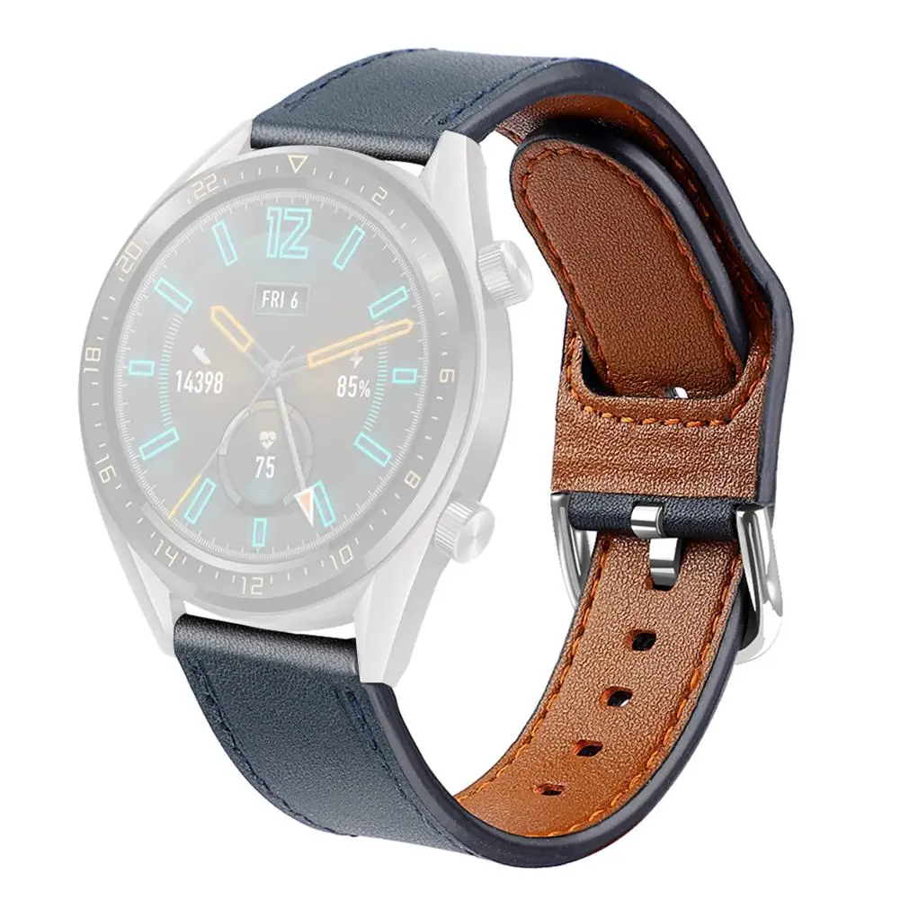 Сменные ремешки для часов кожаный браслет для huawei Watch GT/Honour Волшебные браслеты для наручных часов аксессуар-ремешок - Цвет: Blue