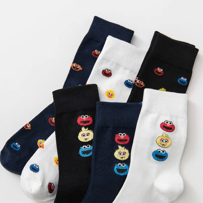 Women's Funny Cartoon Crew Harajuku Hip Hop Street Art Cotton Tube socks Lover's Gift Socks For Summer Autumn